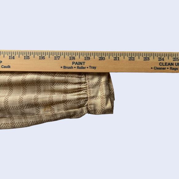 DAVID HAYES Beige Check Button Front Blouse Collared Long Sleeve 80s 90s Sz S - Picture 5 of 5